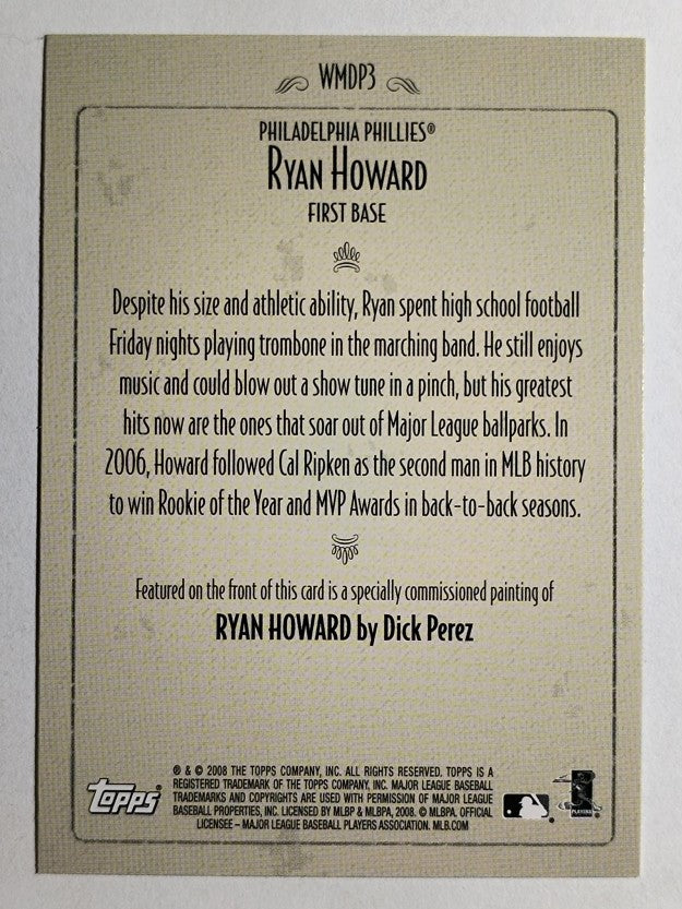 2008 Topps Dick Perez #WMDP3 Ryan Howard