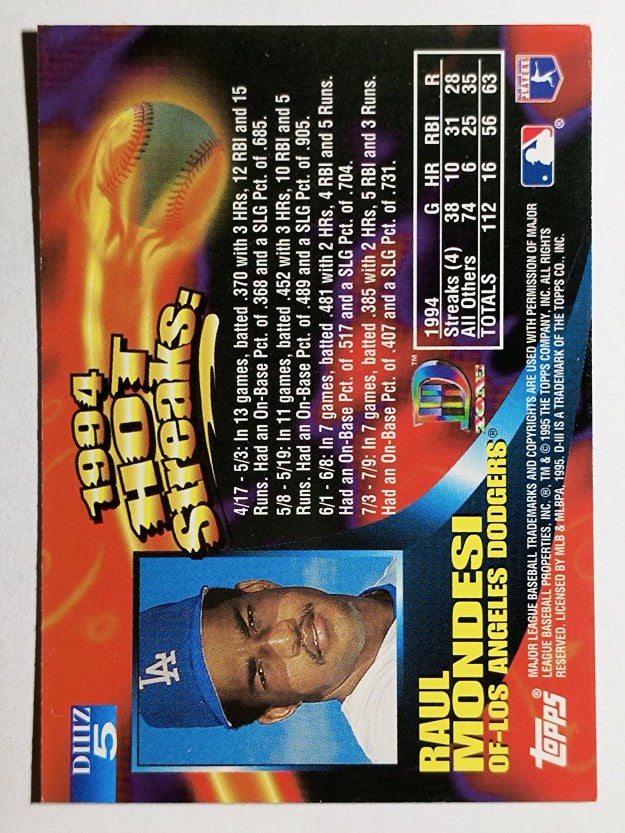 1995 Topps D3 Zone #5 Raul Mondesi