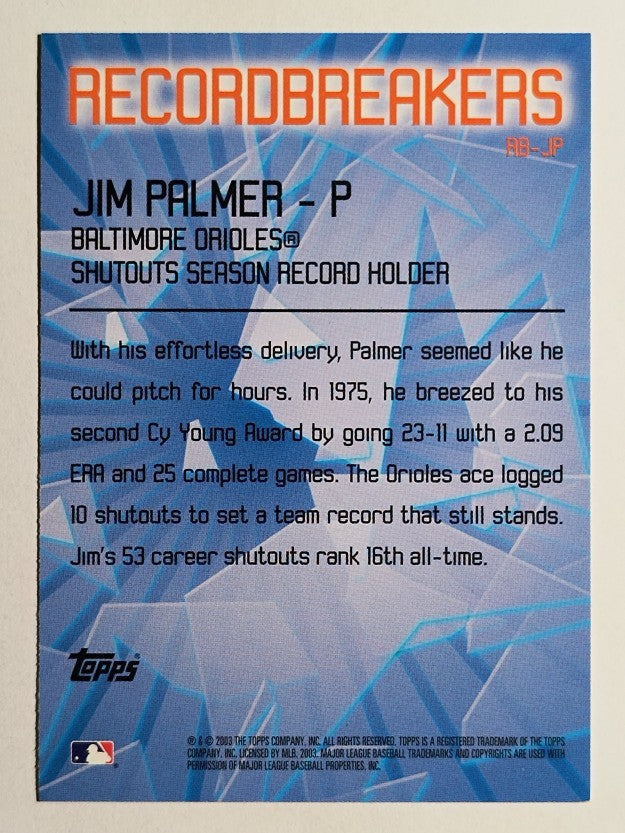 2003 Topps Record Breakers #JP Jim Palmer 2