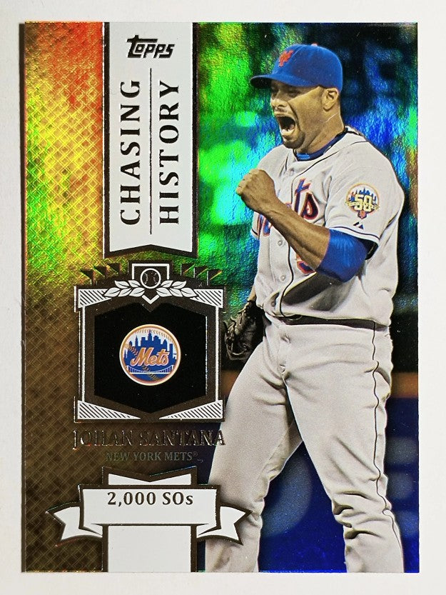 2013 Topps Chasing History Holofoil #CH41 Johan Santana (NM)