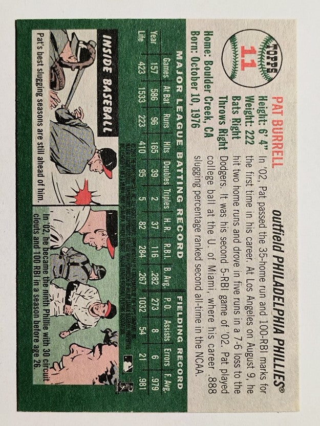 2003 Topps Heritage #11A Pat Burrell New Logo