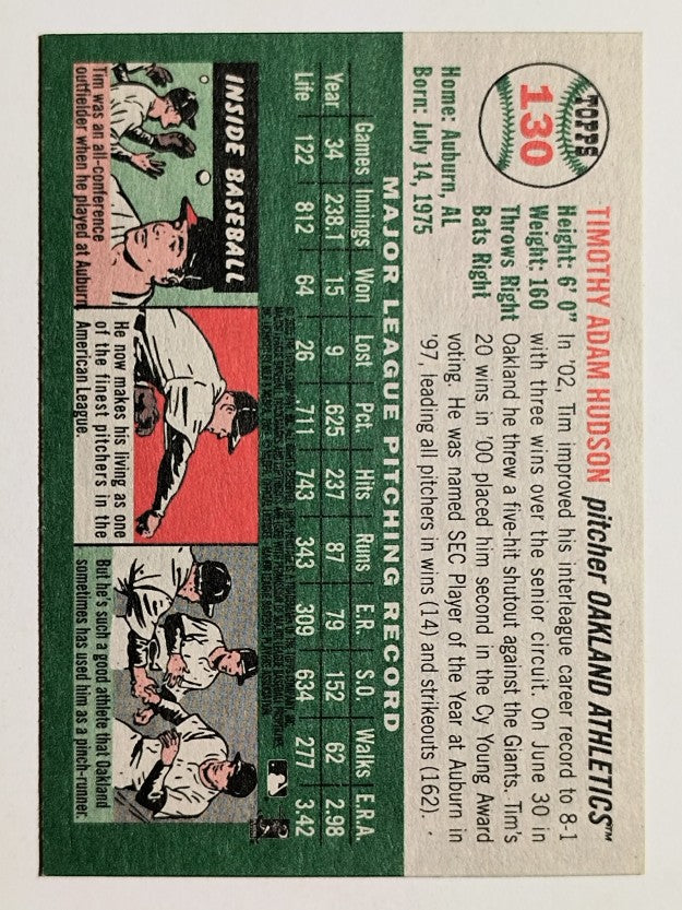 2003 Topps Heritage #130 Tim Hudson