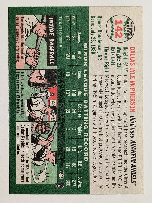 2003 Topps Heritage #142 Dallas McPherson