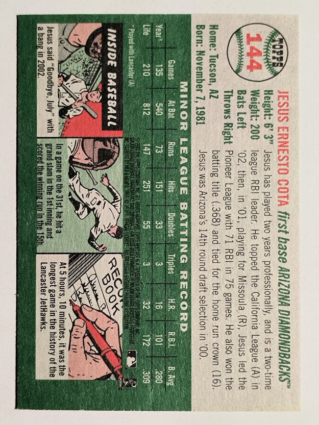 2003 Topps Heritage #144 Jesus Cota