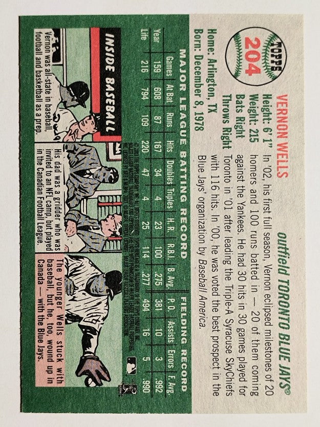 2003 Topps Heritage #204 Vernon Wells
