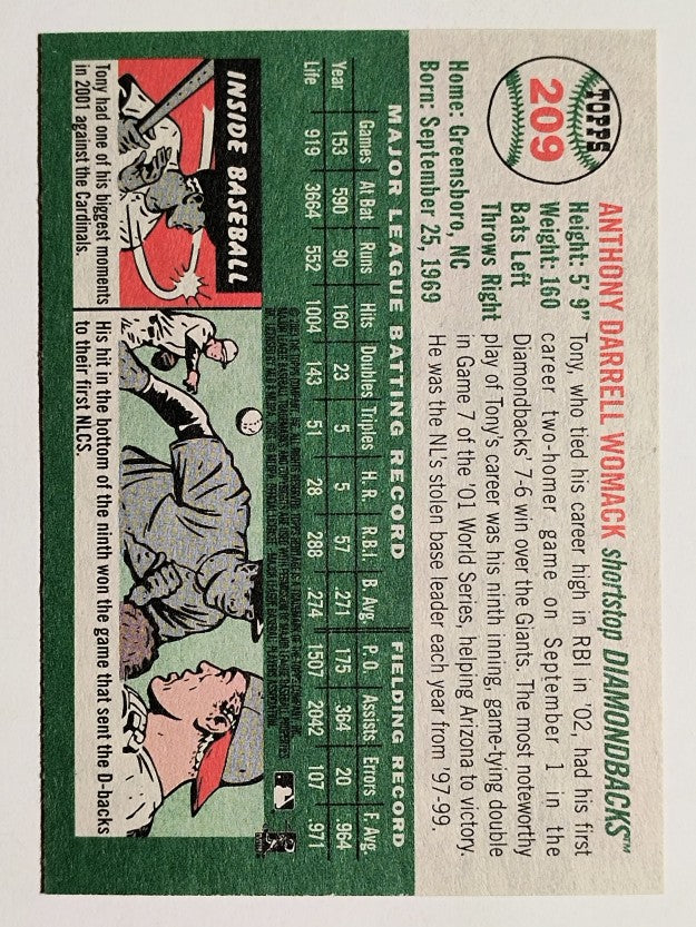 2003 Topps Heritage #209 Tony Womack