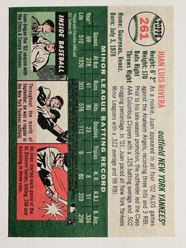 2003 Topps Heritage #261 Juan Rivera