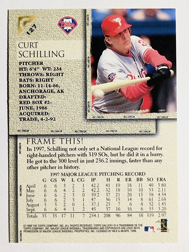 1998 Topps Gallery #127 Curt Schilling