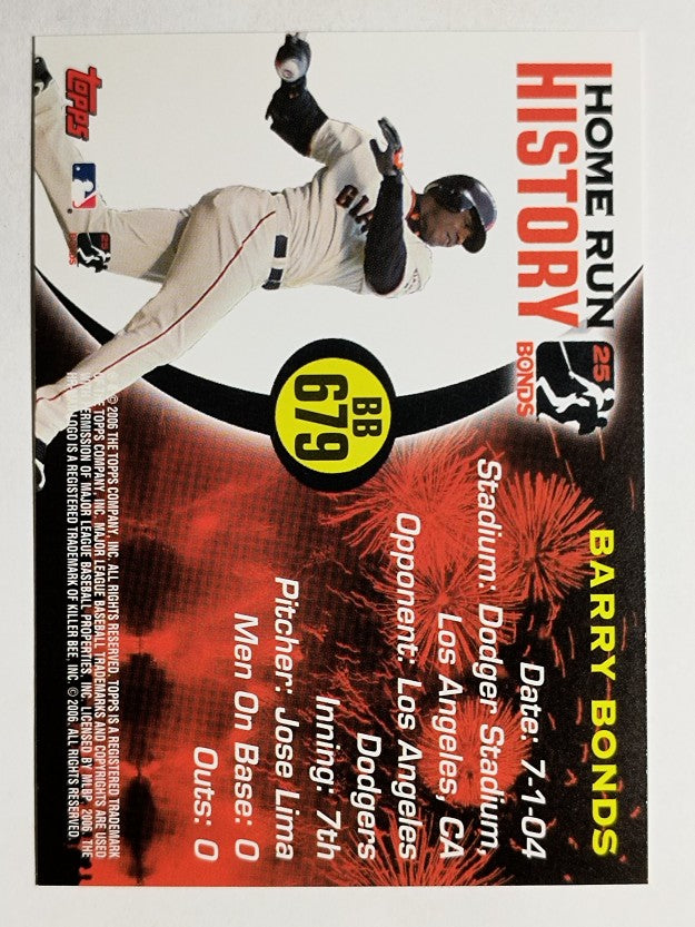 2005 Topps Barry Bonds Home Run History #679 Barry Bonds HR679
