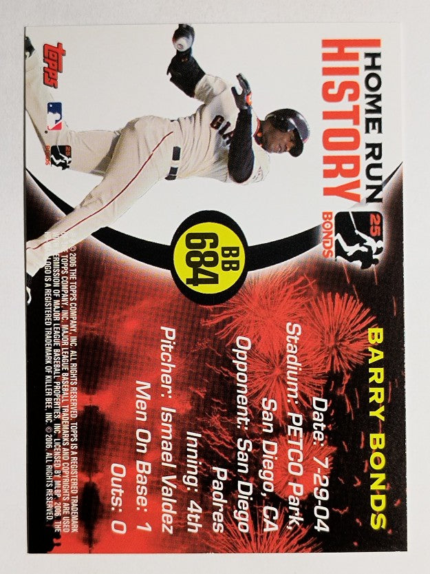 2005 Topps Barry Bonds Home Run History #684 Barry Bonds HR684
