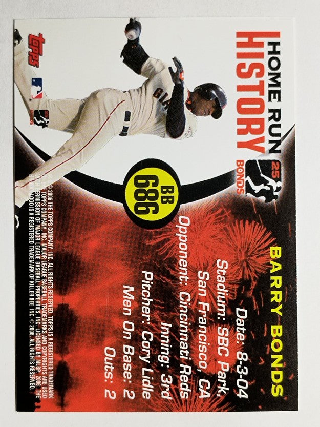 2005 Topps Barry Bonds Home Run History #686 Barry Bonds HR686