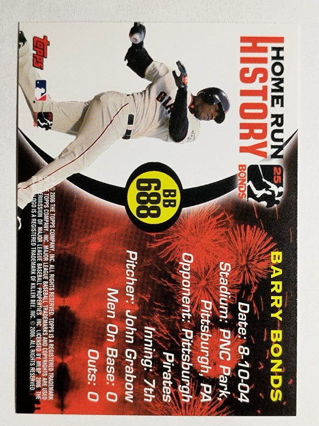 2005 Topps Barry Bonds Home Run History #688 Barry Bonds HR688