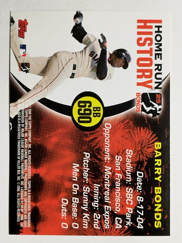 2005 Topps Barry Bonds Home Run History #690 Barry Bonds HR690