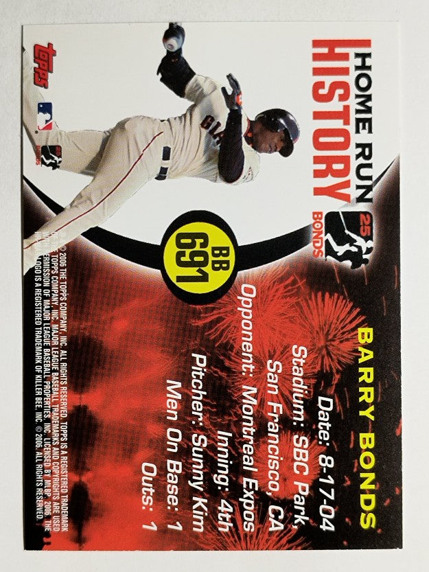 2005 Topps Barry Bonds Home Run History #691 Barry Bonds HR691