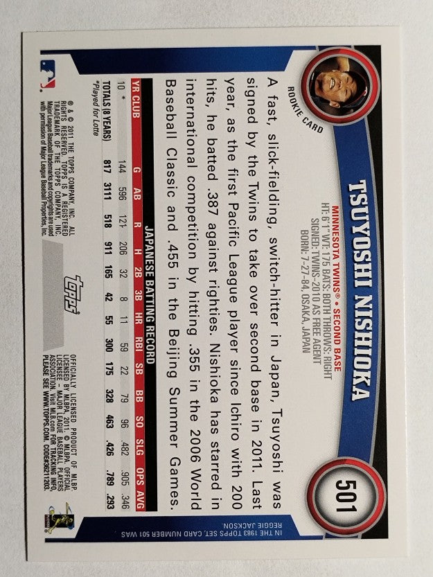 2011 Topps Diamond Anniversary #501 Tsuyoshi Nishioka