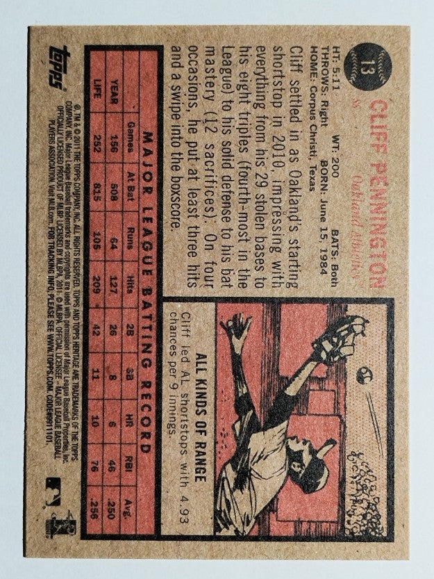2011 Topps Heritage #13 Cliff Pennington