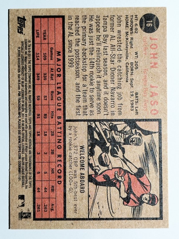 2011 Topps Heritage #16 John Jaso
