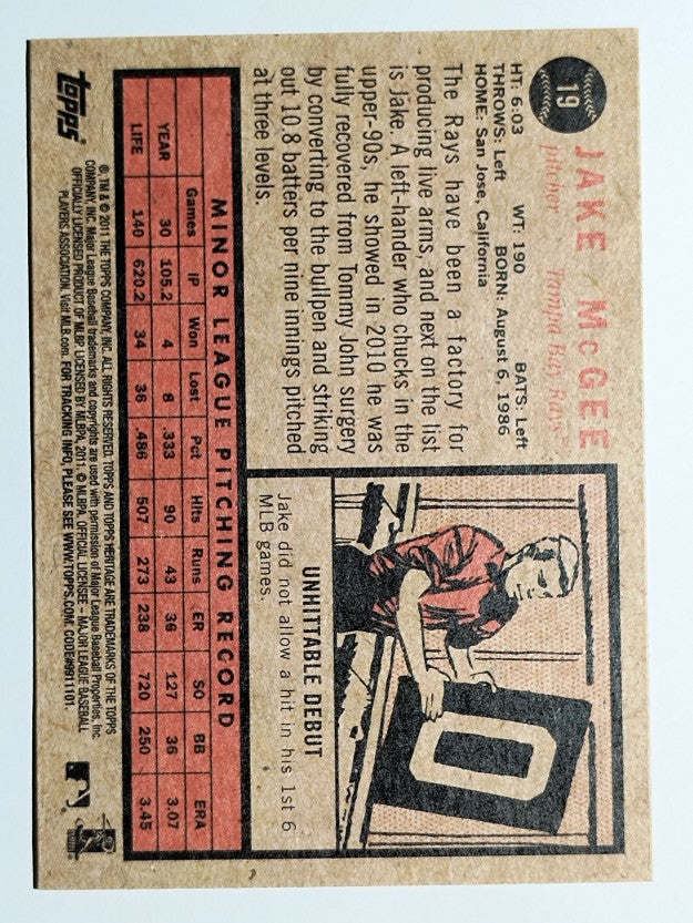 2011 Topps Heritage #19 Jake McGee