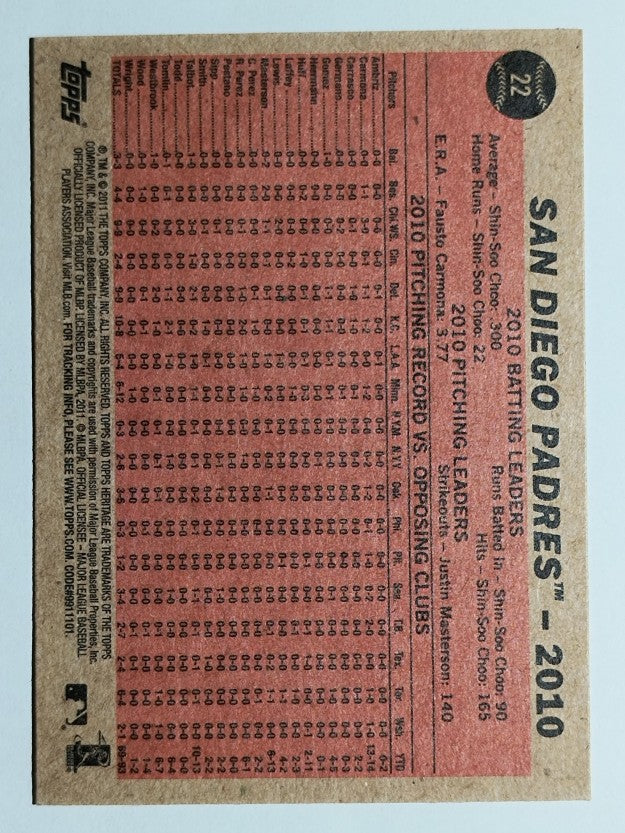 2011 Topps Heritage #22 San Diego Padres