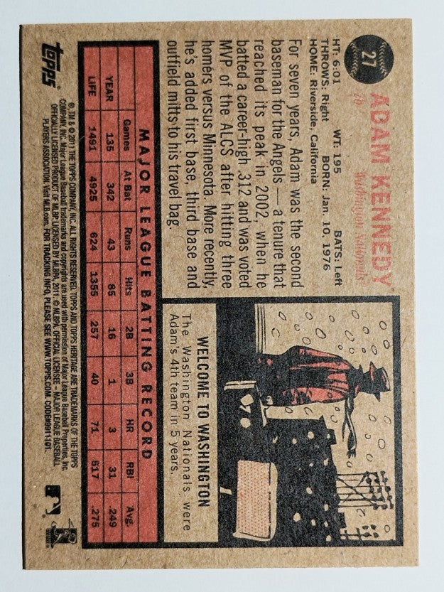 2011 Topps Heritage #27 Adam Kennedy