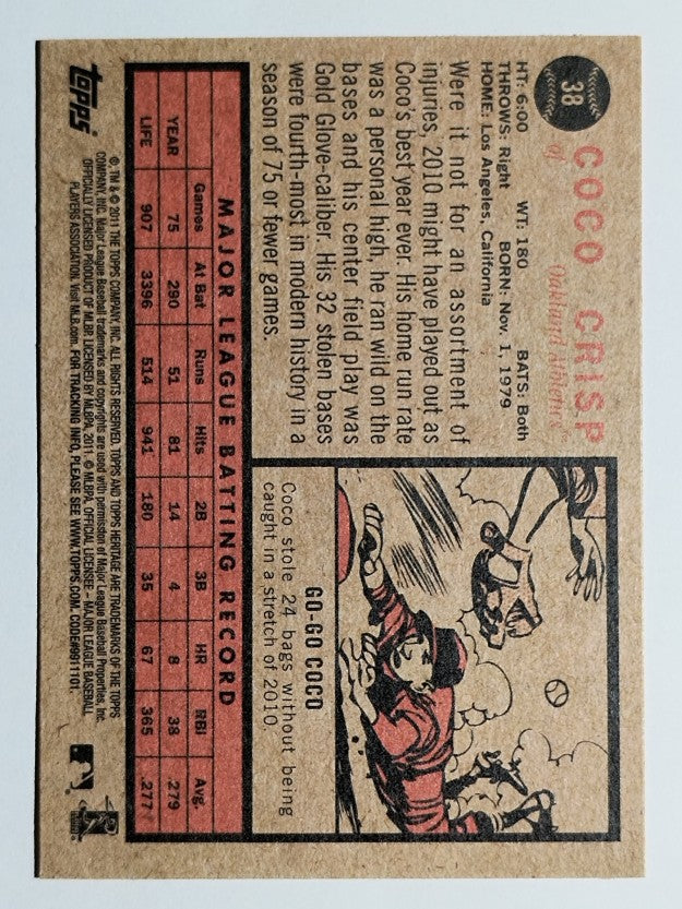 2011 Topps Heritage #38 Coco Crisp
