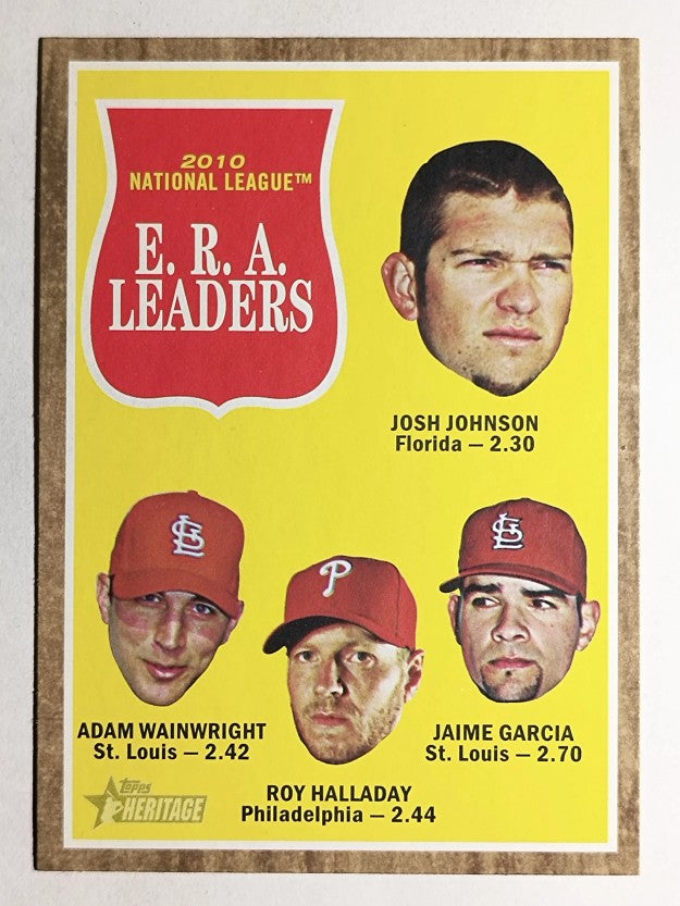 2011 Topps Heritage #56 Josh Johnson/Adam Wainwright/Roy Halladay/Jaime Garcia