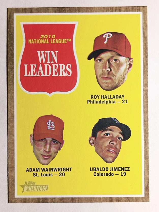 2011 Topps Heritage #58 Roy Halladay/Adam Wainwright/Ubaldo Jimenez