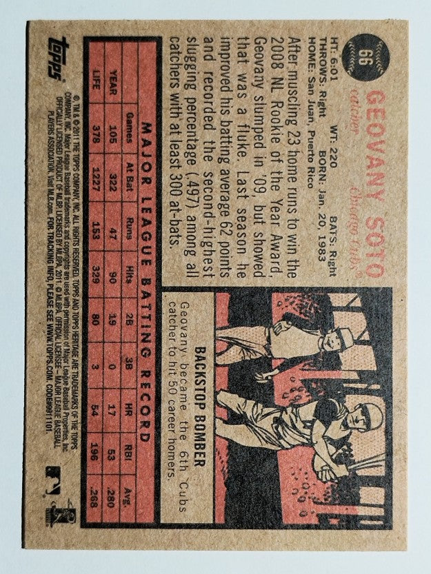 2011 Topps Heritage #66 Geovany Soto