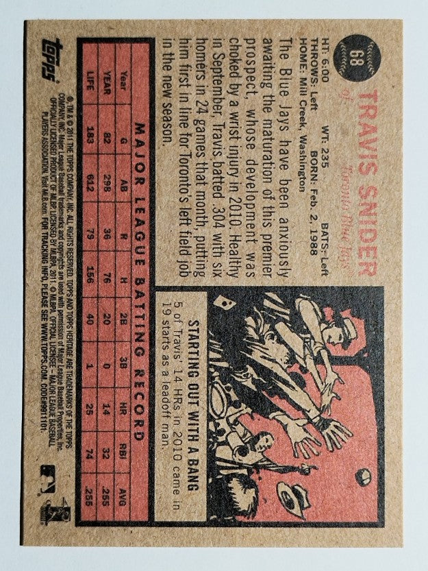 2011 Topps Heritage #68 Travis Snider