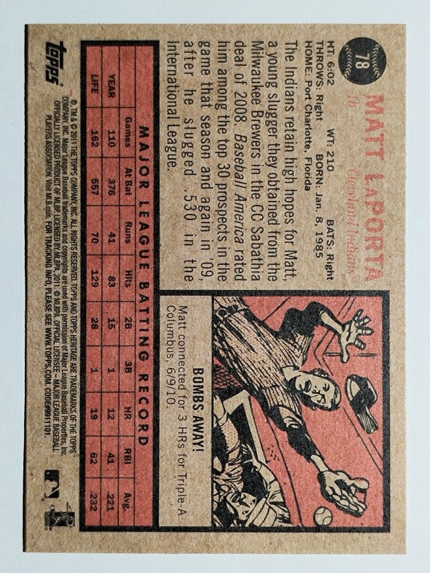 2011 Topps Heritage #78 Matt LaPorta