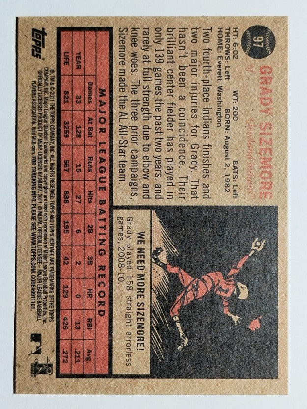 2011 Topps Heritage #97 Grady Sizemore