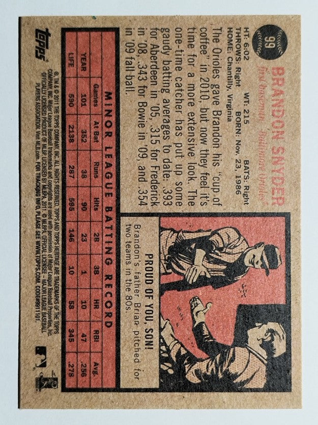 2011 Topps Heritage #99 Brandon Snyder