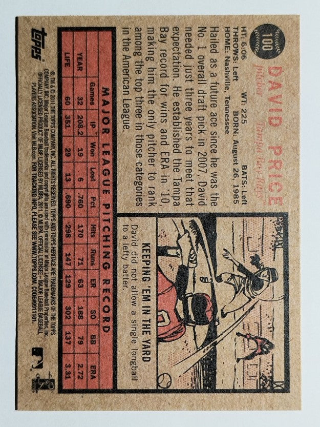 2011 Topps Heritage #100 David Price