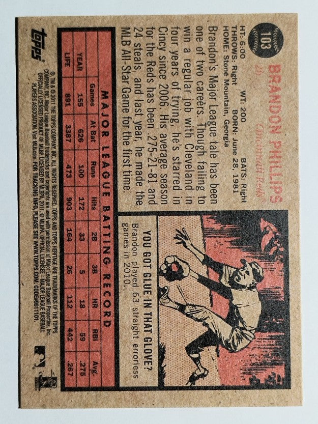 2011 Topps Heritage #103 Brandon Phillips