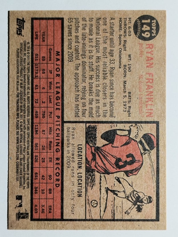 2011 Topps Heritage #149 Ryan Franklin