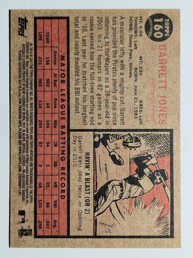 2011 Topps Heritage #160 Garrett Jones