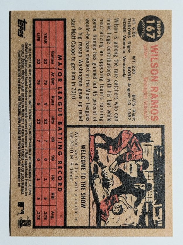 2011 Topps Heritage #167 Wilson Ramos