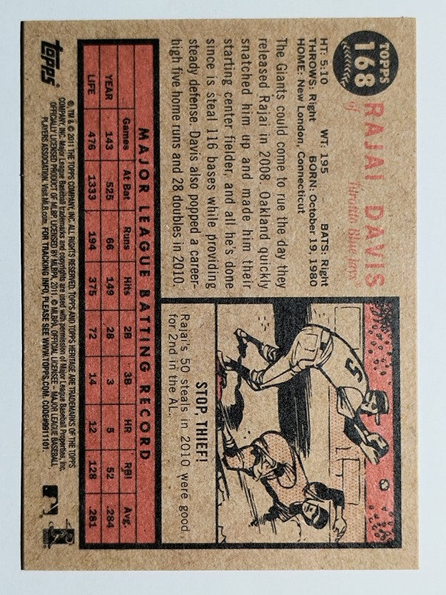2011 Topps Heritage #168 Rajai Davis