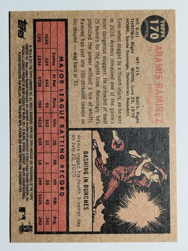 2011 Topps Heritage #170 Aramis Ramirez