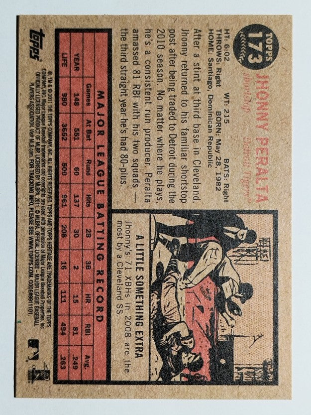 2011 Topps Heritage #173 Jhonny Peralta