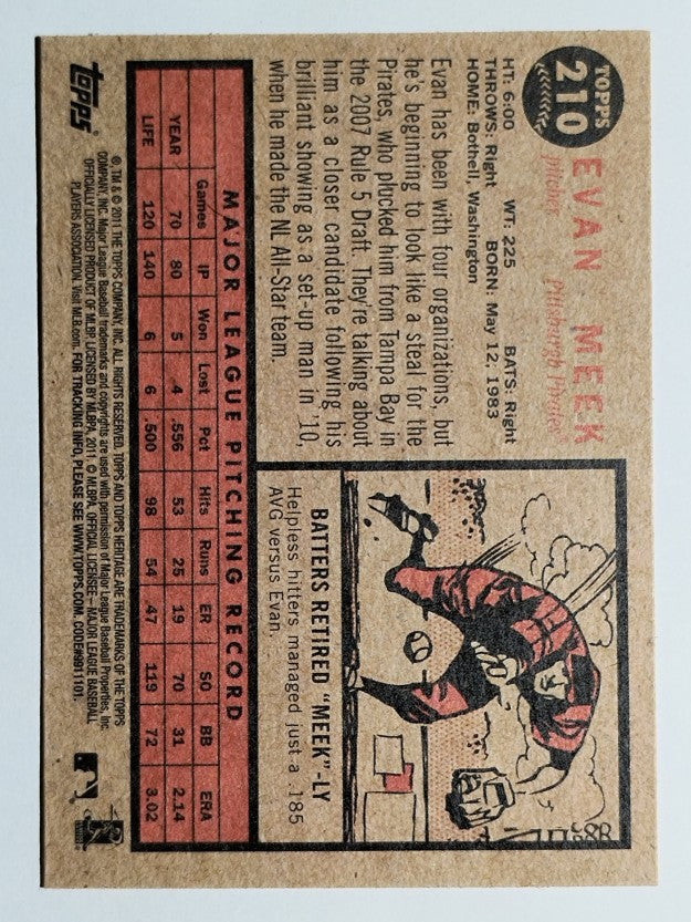 2011 Topps Heritage #210 Evan Meek