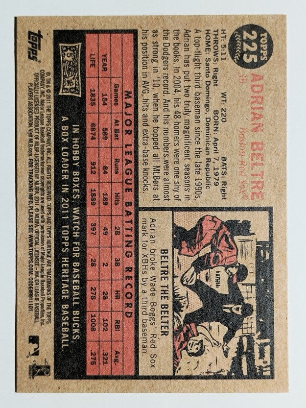 2011 Topps Heritage #225 Adrian Beltre
