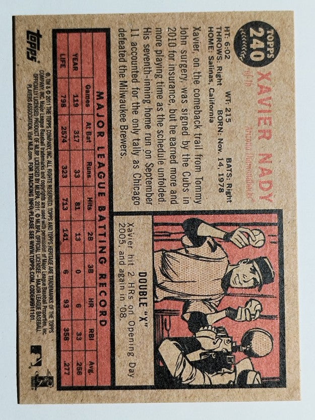 2011 Topps Heritage #240 Xavier Nady