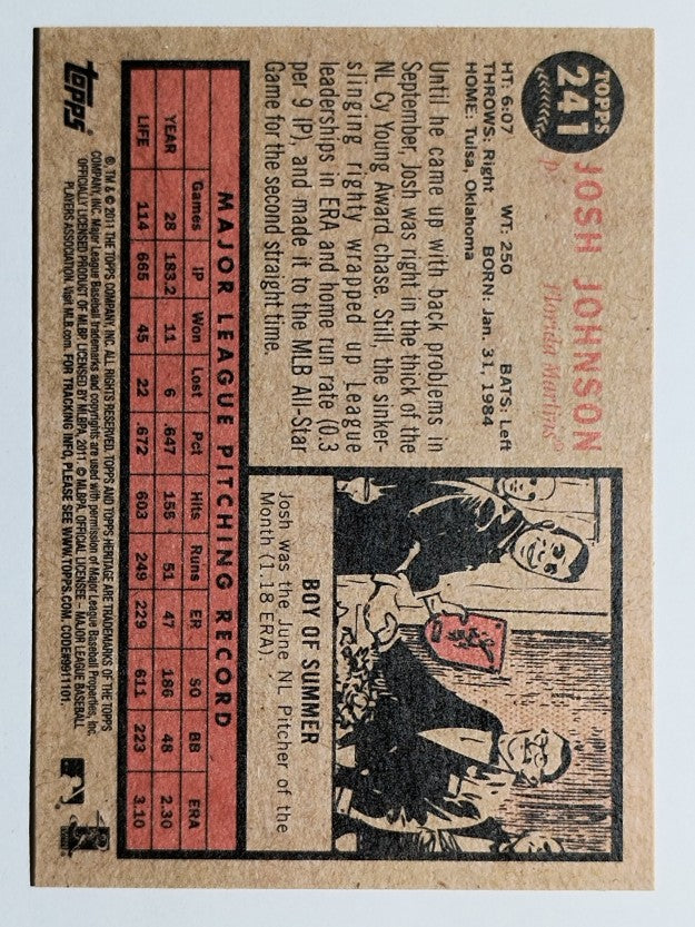 2011 Topps Heritage #241 Josh Johnson