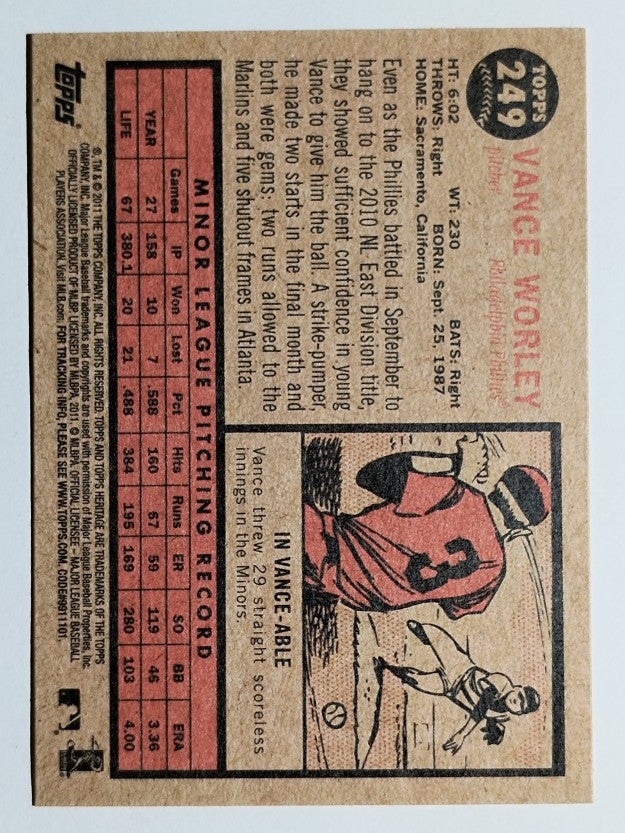 2011 Topps Heritage #249 Vance Worley
