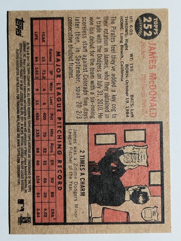 2011 Topps Heritage #252 James McDonald