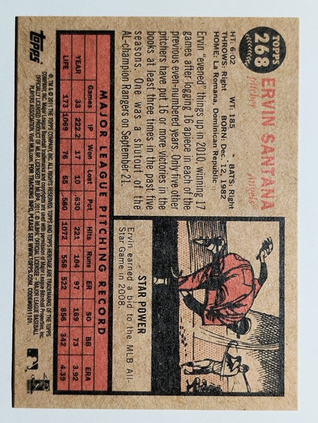 2011 Topps Heritage #268 Ervin Santana