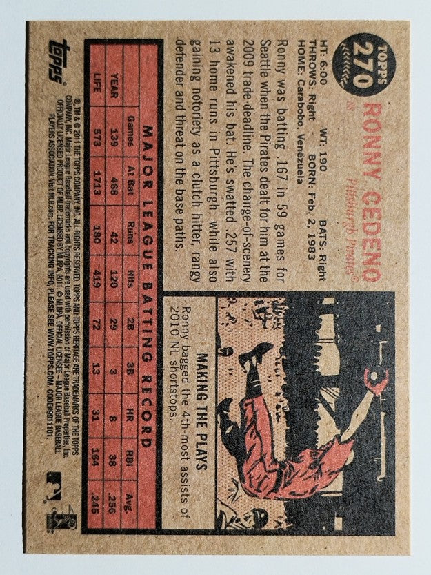 2011 Topps Heritage #270 Ronny Cedeno