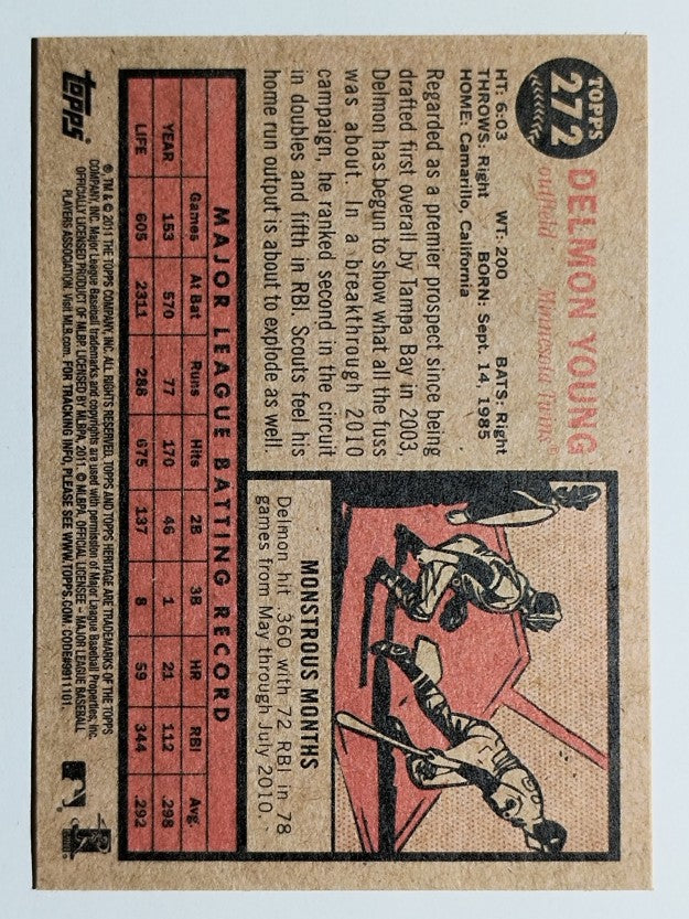 2011 Topps Heritage #272 Delmon Young