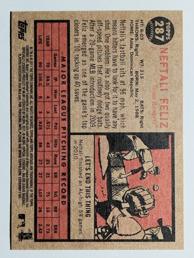 2011 Topps Heritage #287 Neftali Feliz